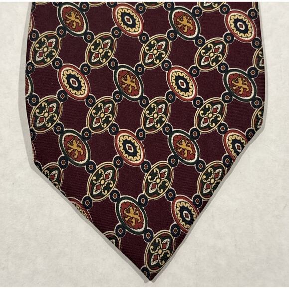 VTG Tommy Hilfiger REPP Necktie Silk Foulard Medallion Made in USA 59"x4" Tie - Picture 2 of 7